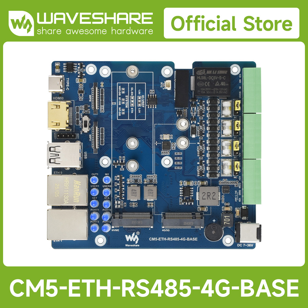 Raspberry Pi - Waveshare Gigabit/2.5G Dual Ethernet Multi-Function Expansion