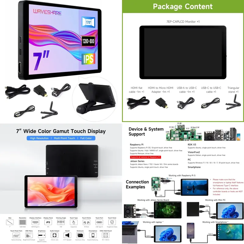 Pi Display - for Aismartlink Waveshare 7 Inch 1280x800