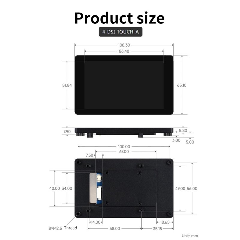 A33T-DSI Display 4 Inch LCD Ca - Raspberry Pi 4 review and price